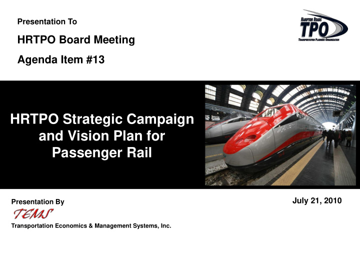 hrtpo strategic campaign and vision plan for passenger