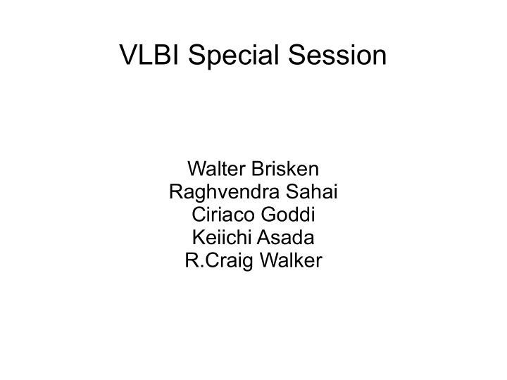 vlbi special session