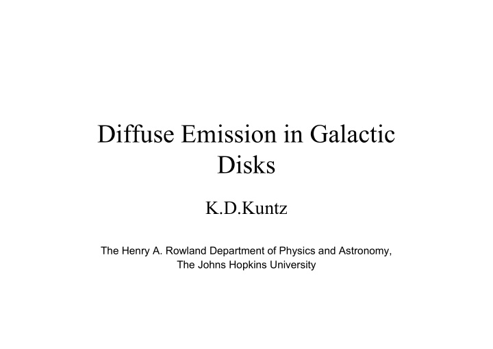 diffuse emission in galactic disks