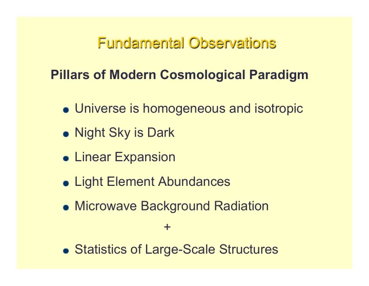 fundamental observations