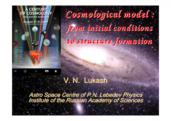 Cosmological model :  Cosmological model  Cosmological model  Cosmological model  :  :  :  :