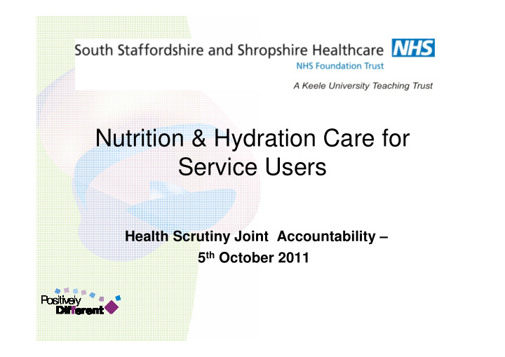 nutrition hydration care for service users