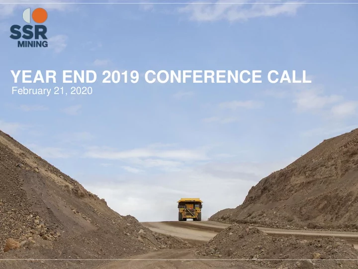 year end 2019 conference call
