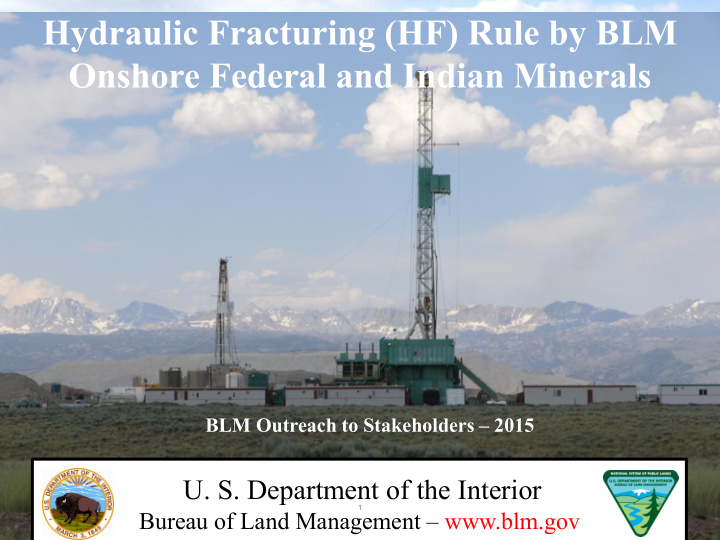 hydraulic fracturing hf rule by blm onshore federal and