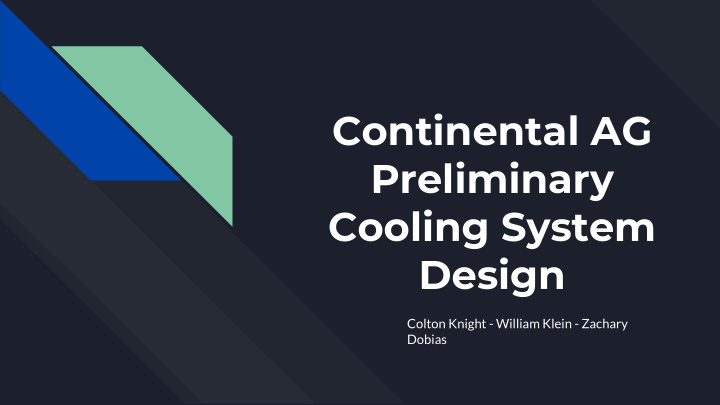 continental ag preliminary cooling system design
