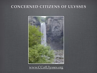 CONCERNED CITIZENS OF ULYSSES  www.CCofUlysses.org  CONCERNED CITIZENS OF ULYSSES  SURVEY OF