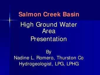 High Ground Water  High Ground Water  Area  Area  Presentation  Presentation  By  By  Nadine L.
