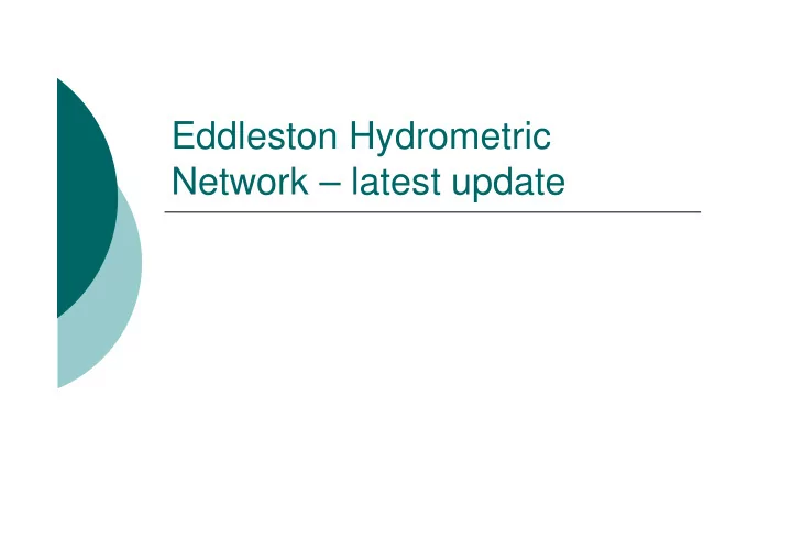 eddleston hydrometric network latest update monitoring