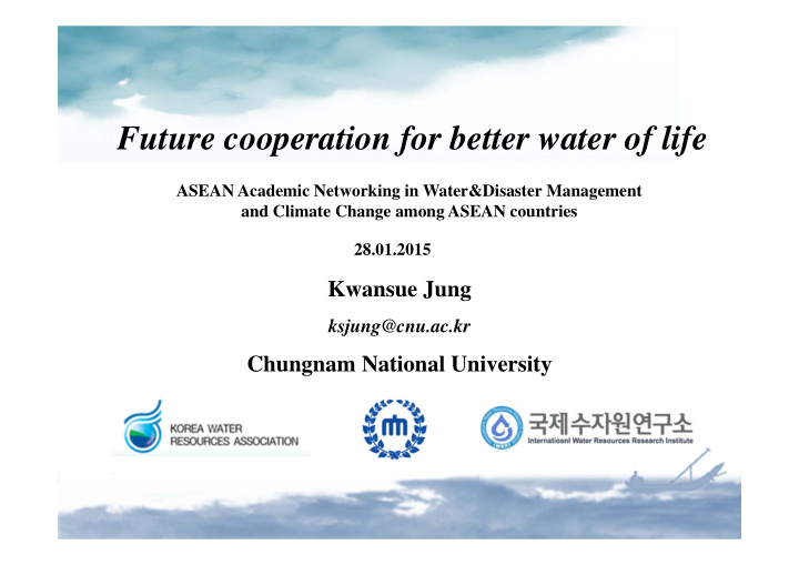 future cooperation for better water of life