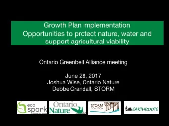 Building Complete Communities  Supporting a Viable Agricultural Sector  Protecting Natural Heritage