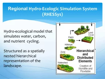 Regional Hydro-Ecologic  Simulation  System    (RHESSys)
