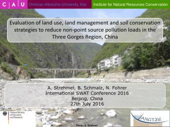 Evaluation of land use, land management and soil conservation  strategies to reduce non-point