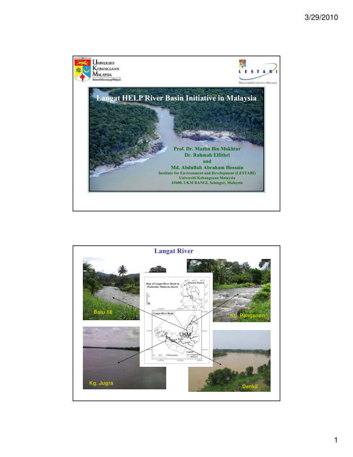 langat help river basin initiative in malaysia