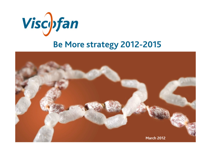 be more strategy 2012 2015