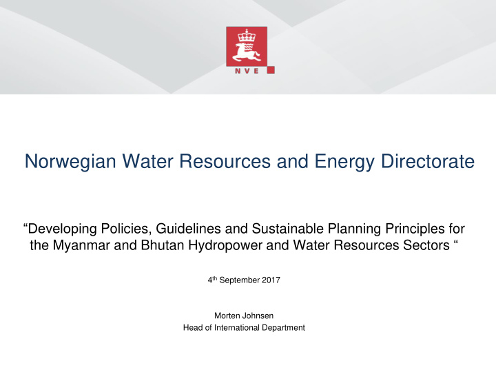 norwegian water resources and energy directorate