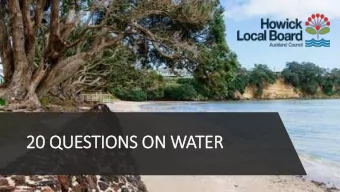 20 QU  QUESTI  TIONS O  ON W  WATER  Q1  Q1  Local Board Services Carol McKenzie-Rex, Relationship