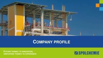 C OMPANY PROFILE F UTURE THANKS TO INNOVATION , INNOVATION THANKS TO EXPERIENCE T ABLE OF CONTENTS