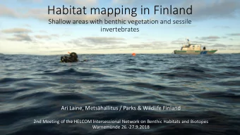 Habitat mapping in Finland  Shallow areas with benthic vegetation and sessile  invertebrates  Ari