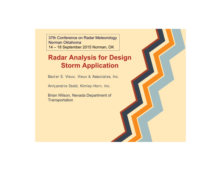 radar analysis for design storm application