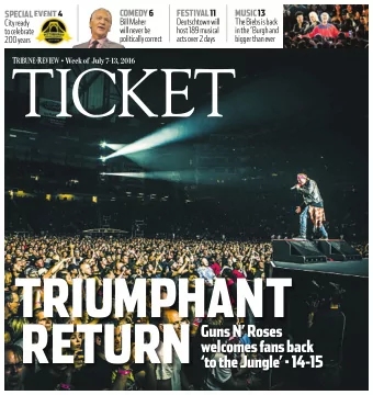 RETURN  GunsNRoses  welcomesfansback  totheJungle14-15  TICKET  JULY 7, 2016  2  ON THE