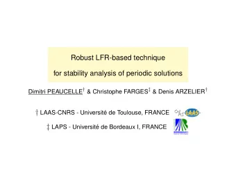 ( t ) = f (  ( t ) , t,  )    Non-linear, uncertain, system  with periodic solution:  s