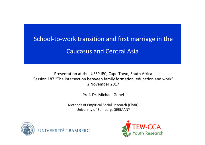 school to work transition and first marriage in the