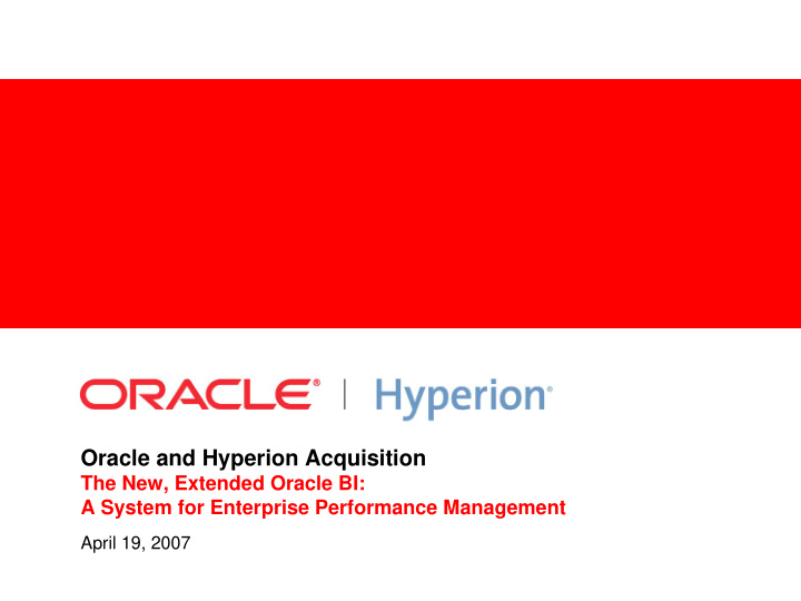 oracle and hyperion acquisition