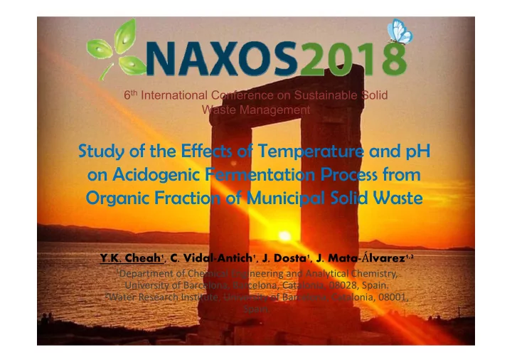 study of the effects of temperature and ph on acidogenic