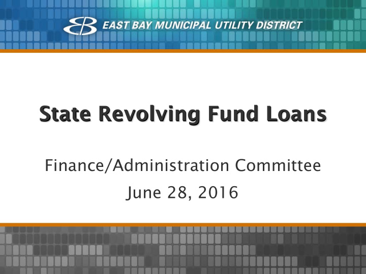 state revolving fund loans
