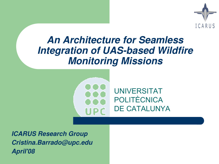an architecture for seamless integration of uas based