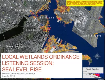 LOCAL WETLANDS ORDINANCE  LISTENING SESSION:  SEA LEVEL RISE  Boston Conservation Commission  June