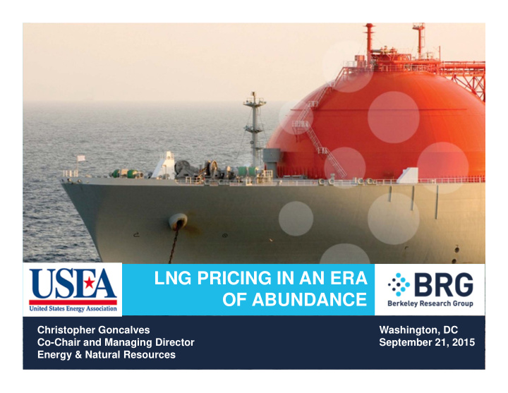 lng pricing in an era of abundance