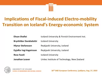 Implications of Fiscal-induced Electro-mobility Transition on Icelands Energy -economic System