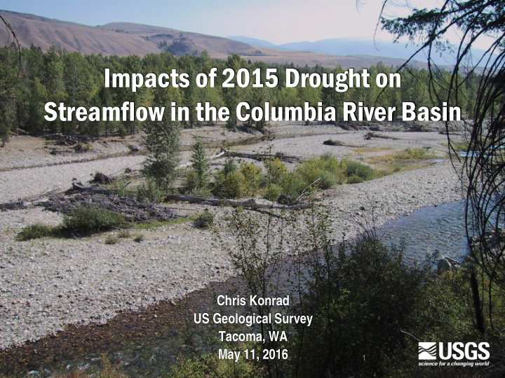 impacts of 2015 drought on streamflow in the columbia