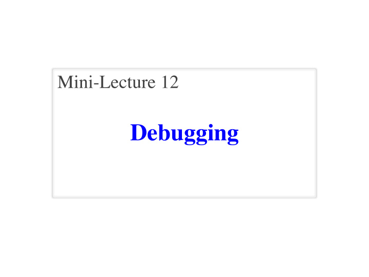 debugging testing last name first n