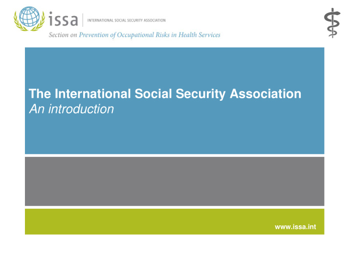 the international social security association an