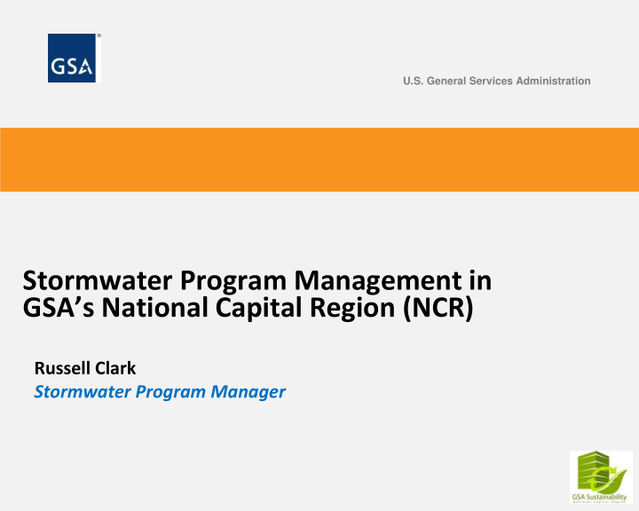 stormwater program management in gsa s national capital