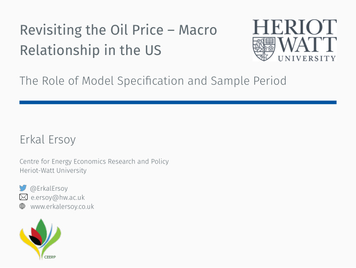 revisiting the oil price macro relationship in the us