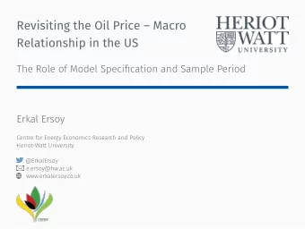 Revisiting the Oil Price  Macro  Relationship in the US  The Role of Model Specification and
