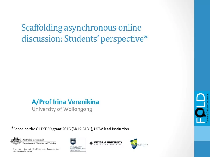 scaffolding asynchronous online discussion students