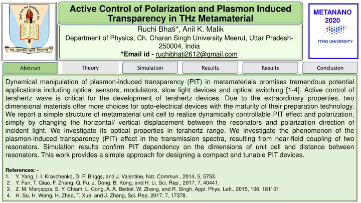 transparency in thz metamaterial