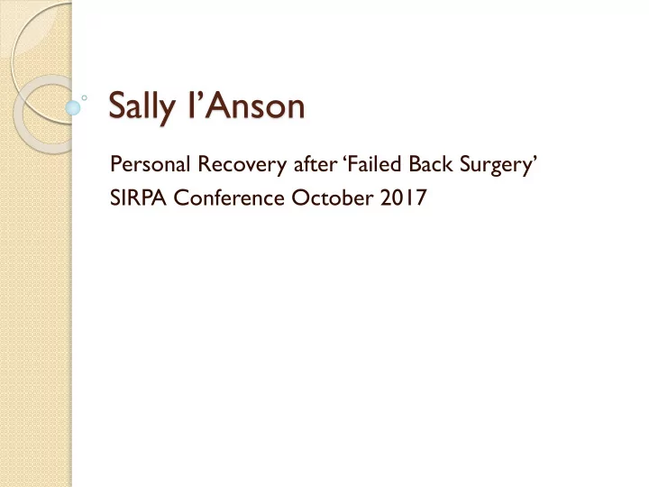 sally i anson
