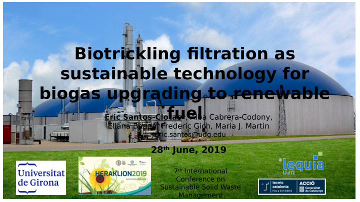 biotrickling fjltration as sustainable technology for