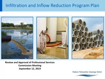 Infiltration and Inflow Reduction Program Plan Review and Approval of Professional Services