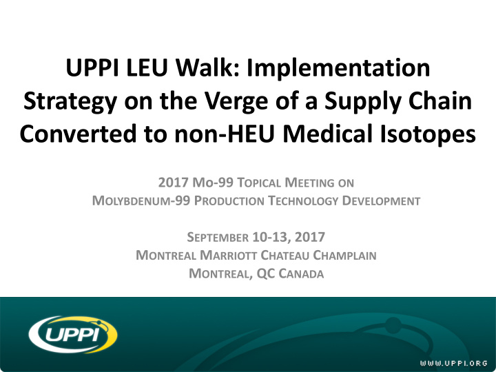 uppi leu walk implementation strategy on the verge of a