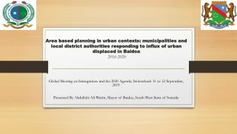 Ar  Area based  ea based planning in urban conte  planning in urban contexts  xts:  :