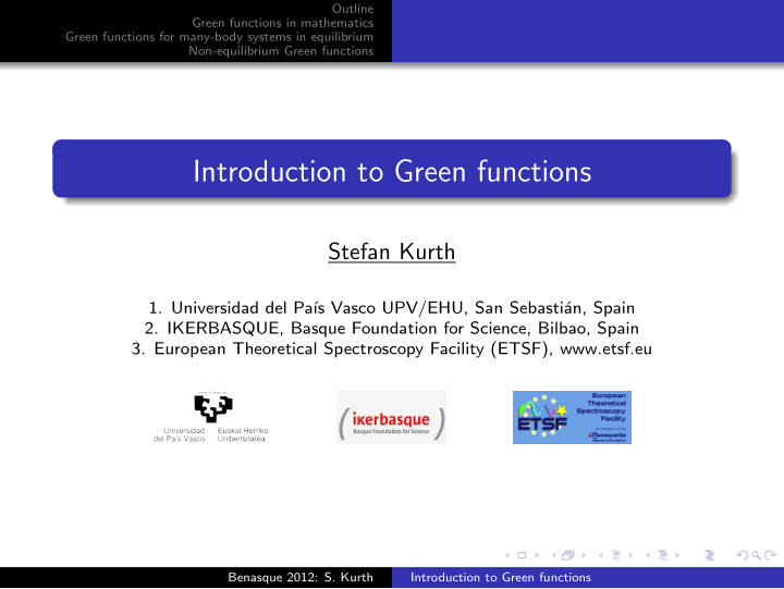 introduction to green functions