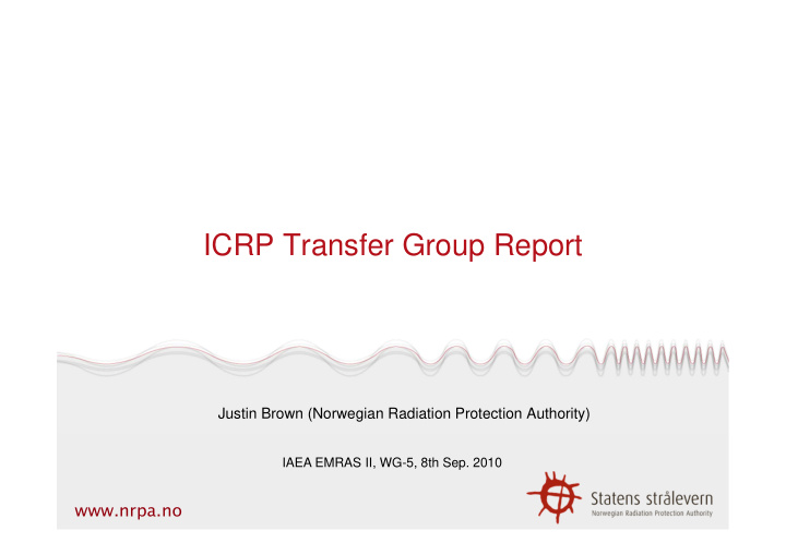 icrp transfer group report