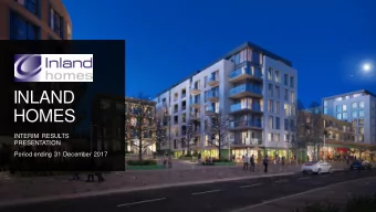 HOMES  INTERIM RESULTS  PRESENTATION  Period ending 31 December 2017  March 2018  Half-year
