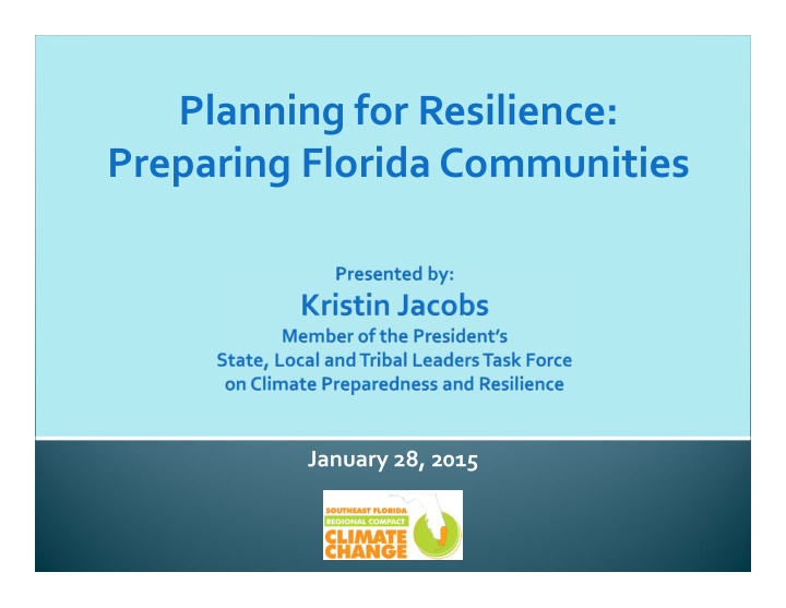 planning for resilience preparing florida communities